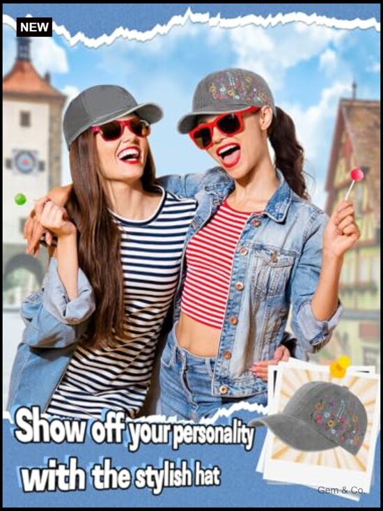 Embroidered Floral Baseball Cap - Adjustable Soft Breathable Hat Casual Outdoor main image 7